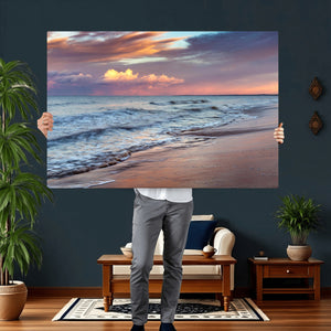 Ocean Sunset Wall Art Canvas Print – Coastal Beach
