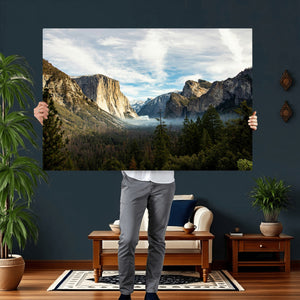 Yosemite Valley Mountain Wall Art Canvas Print, Granite