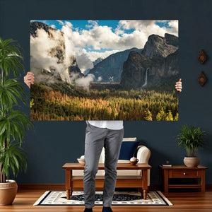 Yosemite Valley River Wall Art Canvas Print