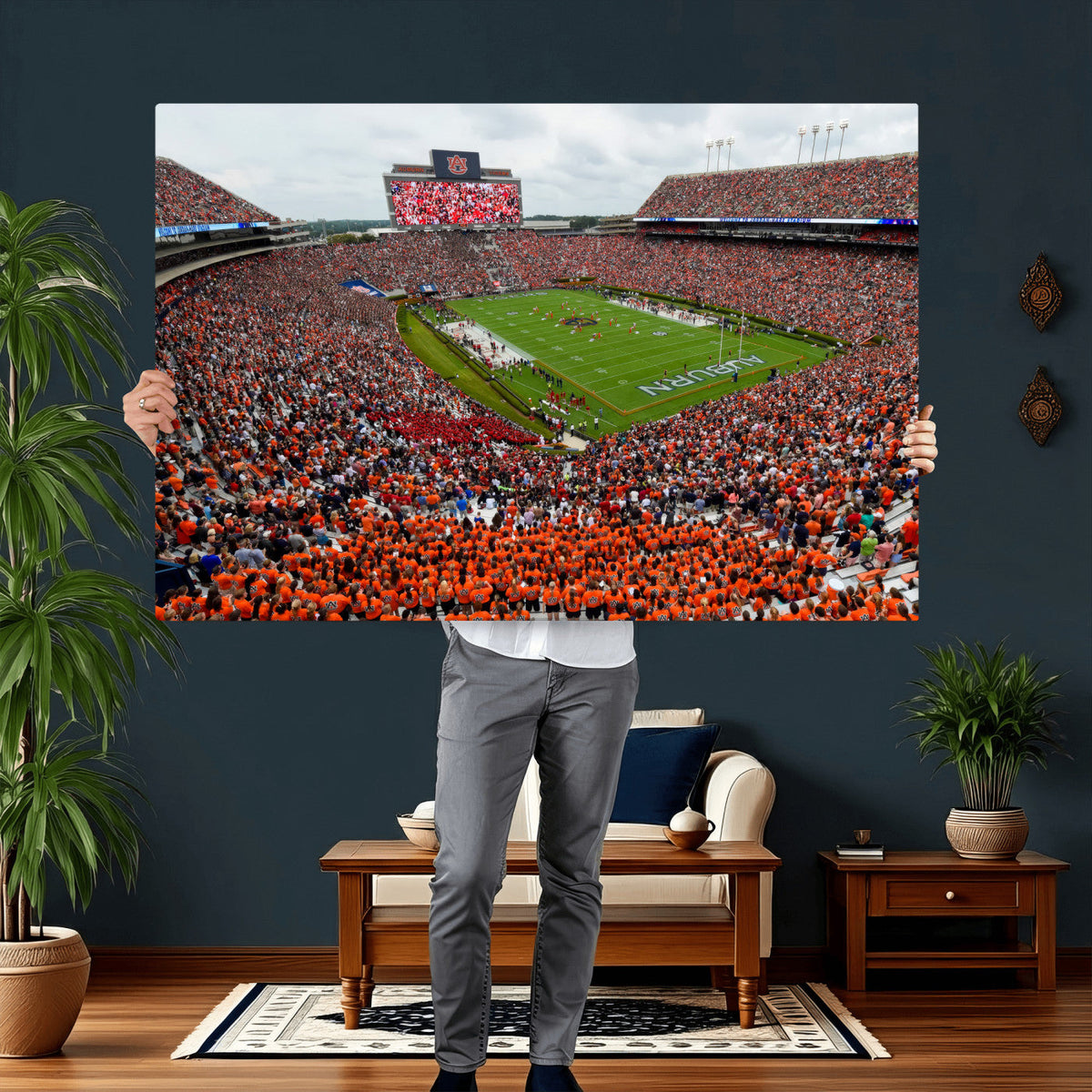 Auburn Stadium Wall Art Canvas Print, Jordan Hare Stadium