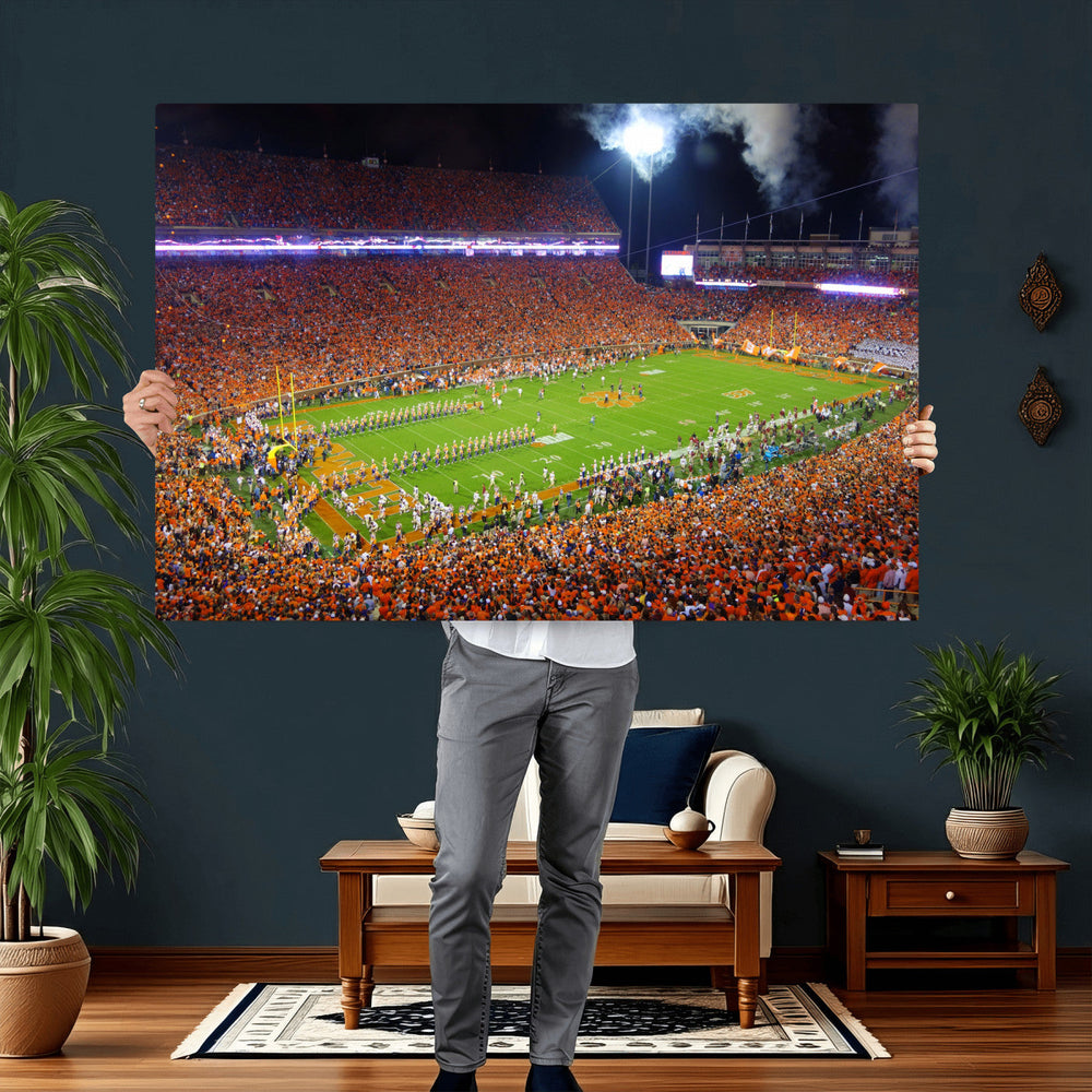 Clemson Football Stadium Wall Art Canvas Print, College