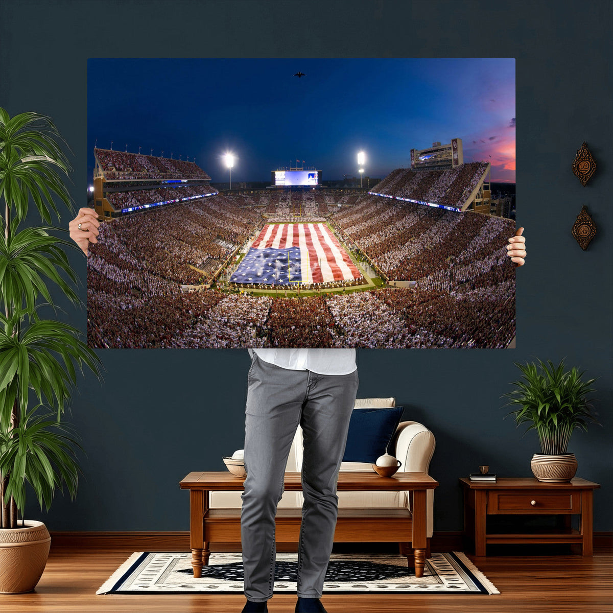 Oklahoma Sooners Memorial Stadium Wall Art Canvas Print,