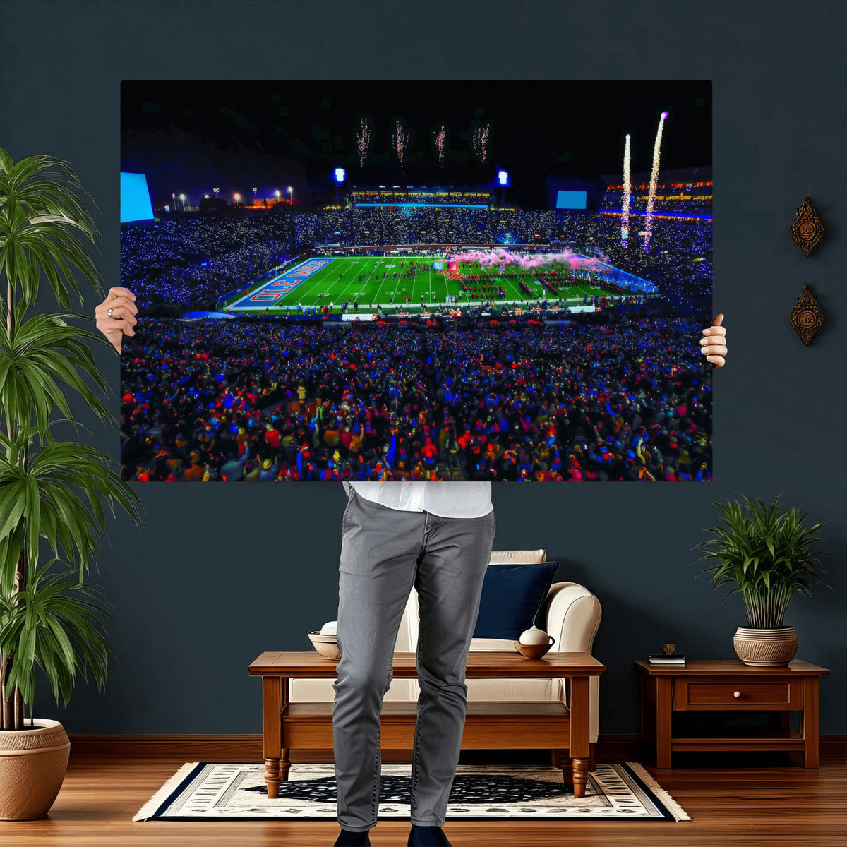 Ole Miss Rebels Vaught Hemingway Stadium Wall Art Canvas