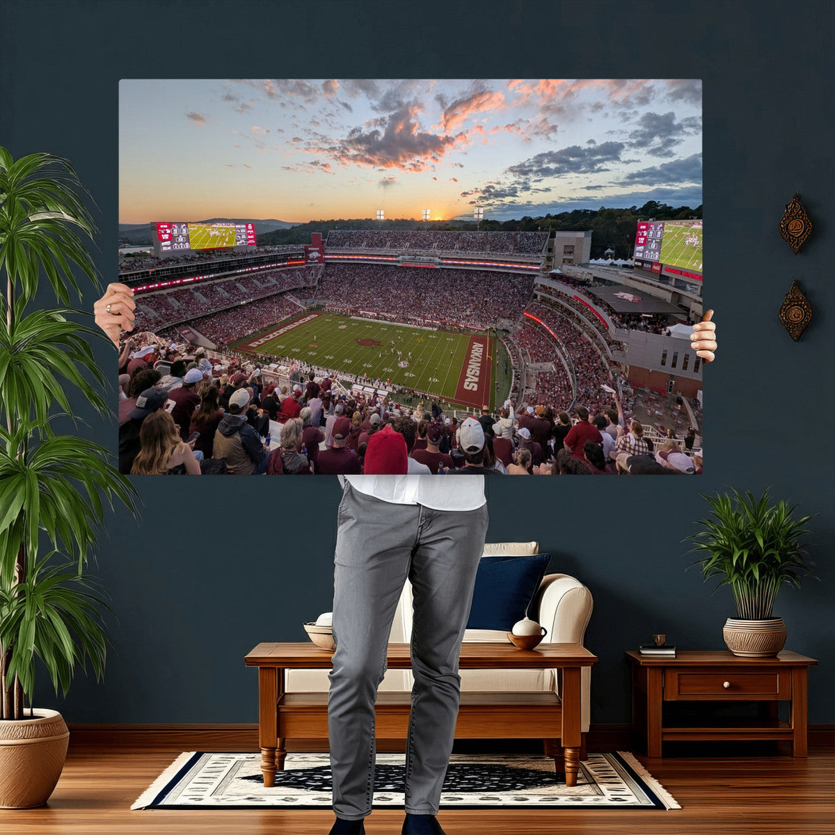 Donald W. Reynolds Razorback Stadium Wall Art Canvas Print –