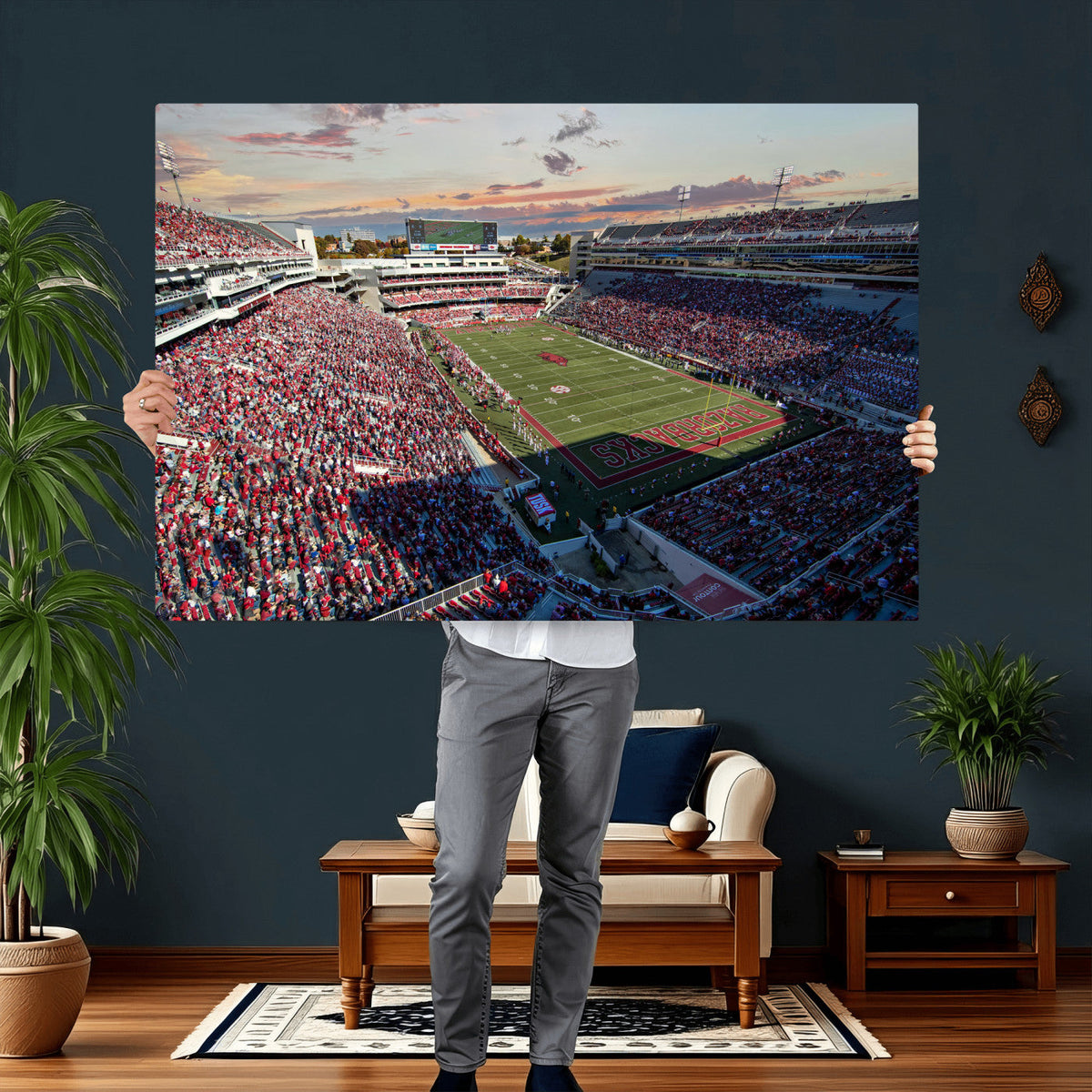 Donald W. Reynolds Razorback Stadium Wall Art Canvas Print –