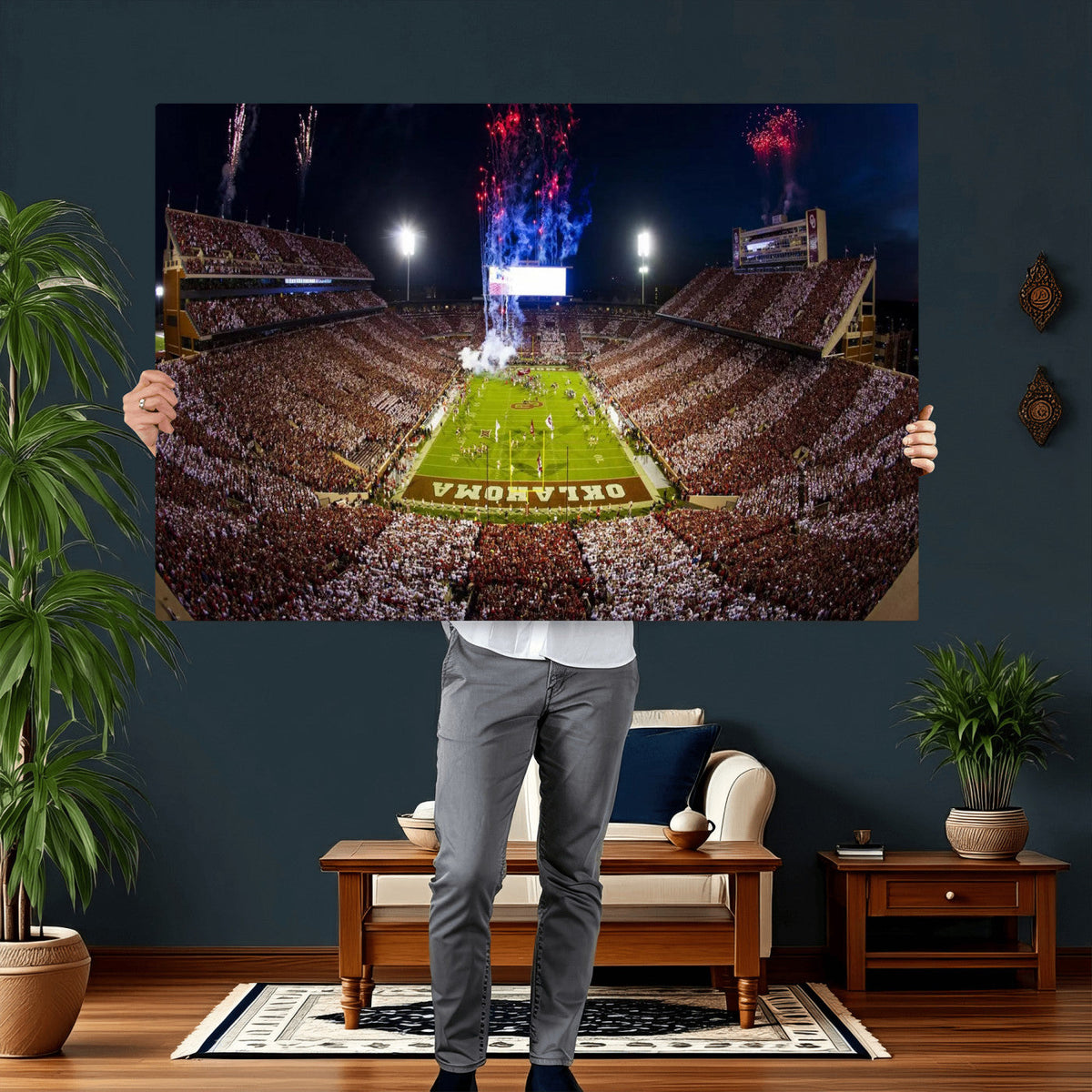 Oklahoma Memorial Stadium Wall Art Canvas Print – Oklahoma