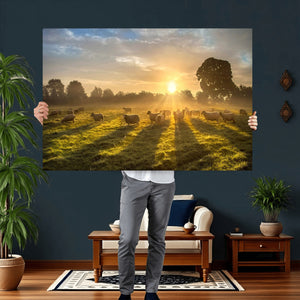 Sheep Wall Art Canvas Print – Rural Farm Animal Artwork