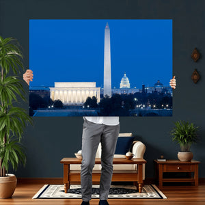 Washington DC Skyline Wall Art Canvas Print – Lincoln
