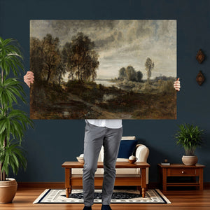 Adolf Dressler Landscape of the Oder River Wall Art Canvas