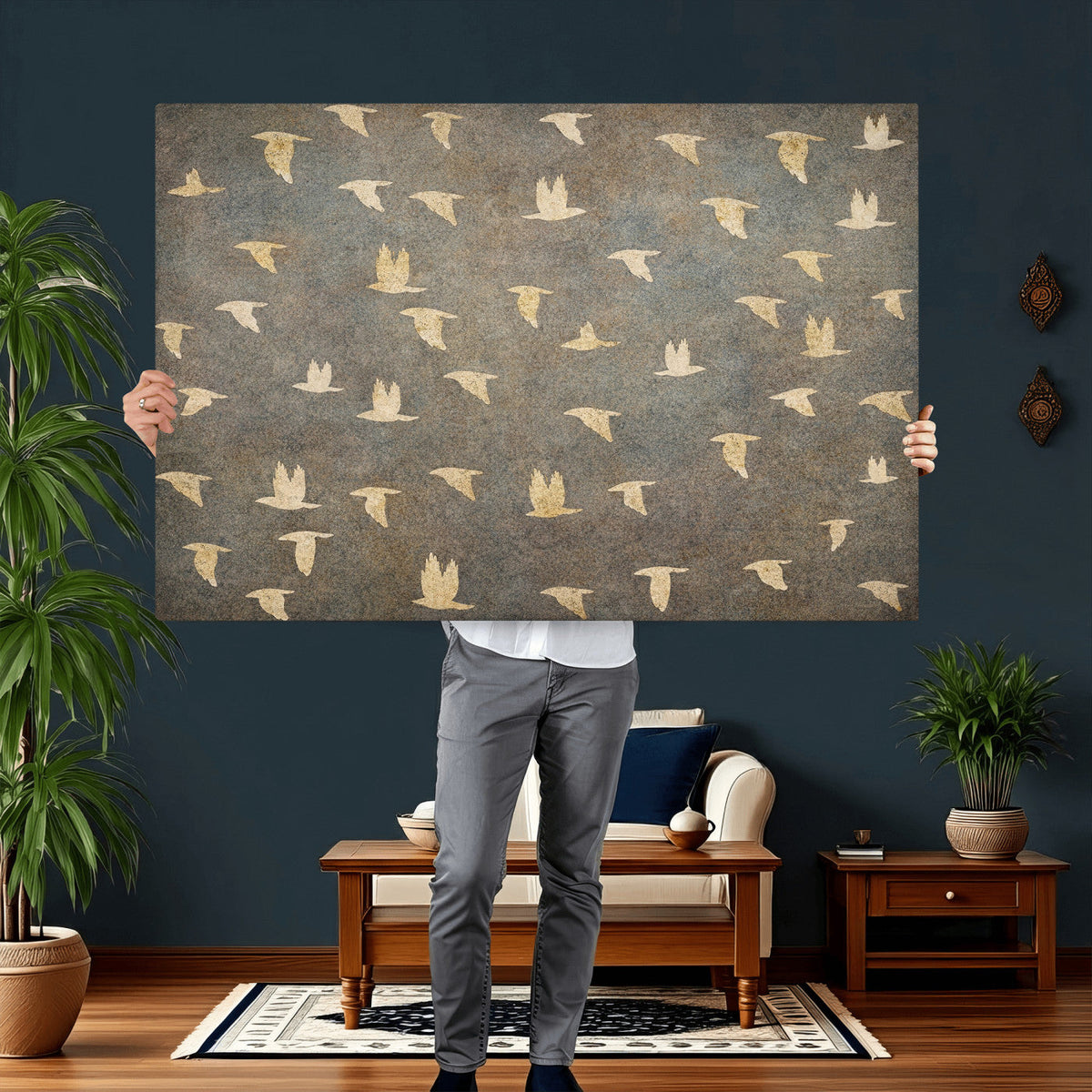 Abstract Birds Wall Art Canvas Print