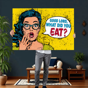 Pop Art Print Bathroom Sign Wall Art Canvas Print — Funny