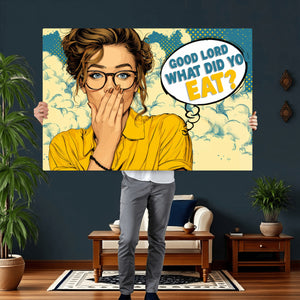 Pop Art Print Bathroom Sign Wall Art Canvas Print — Funny