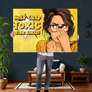Pop Art Print Bathroom Sign Wall Art Canvas Print — Funny