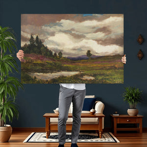 Gustav Macoun Heathland Canvas Print, Czech Landscape Oil