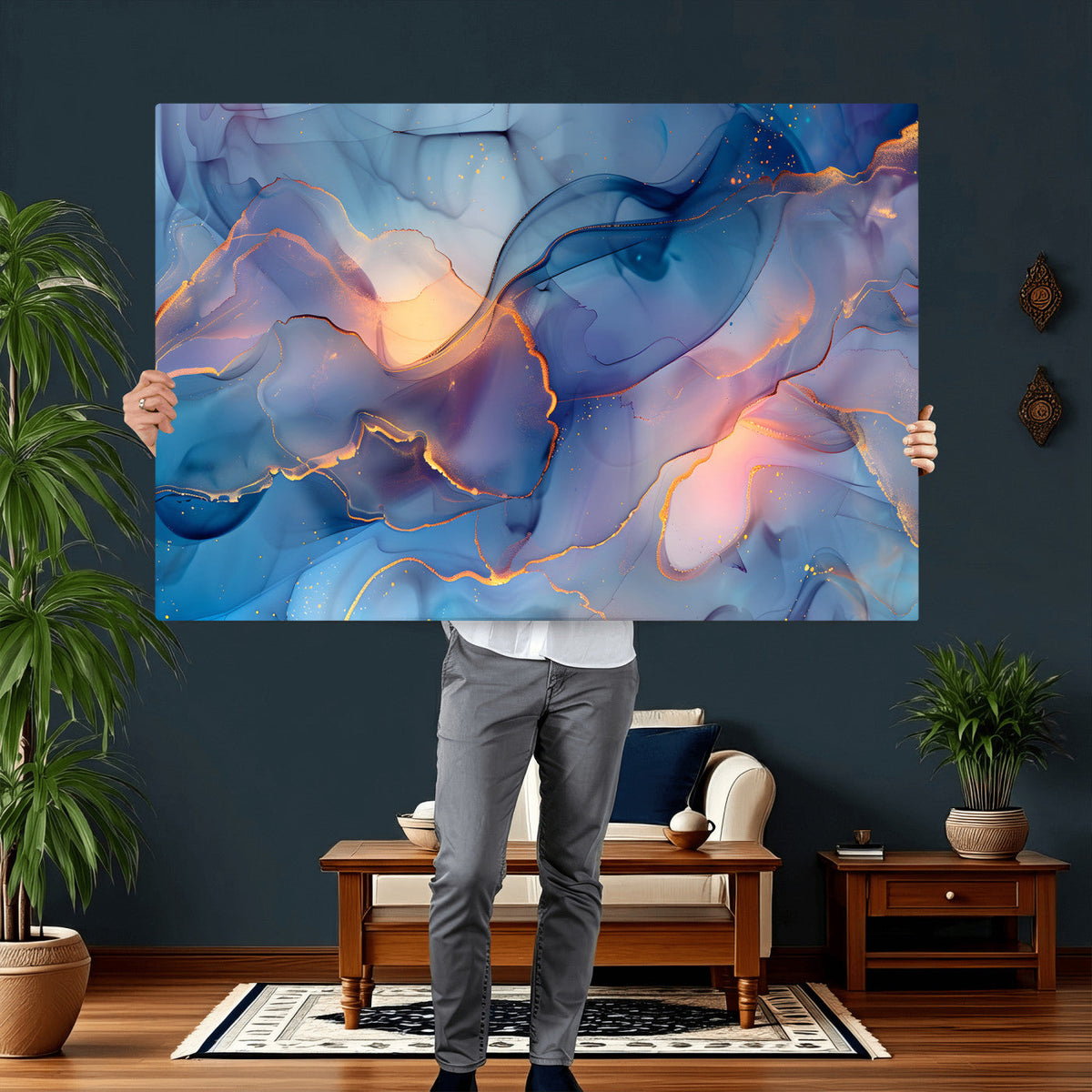 Colorful Abstract Canvas Wall Art Print, Vibrant Popup Color Art Print