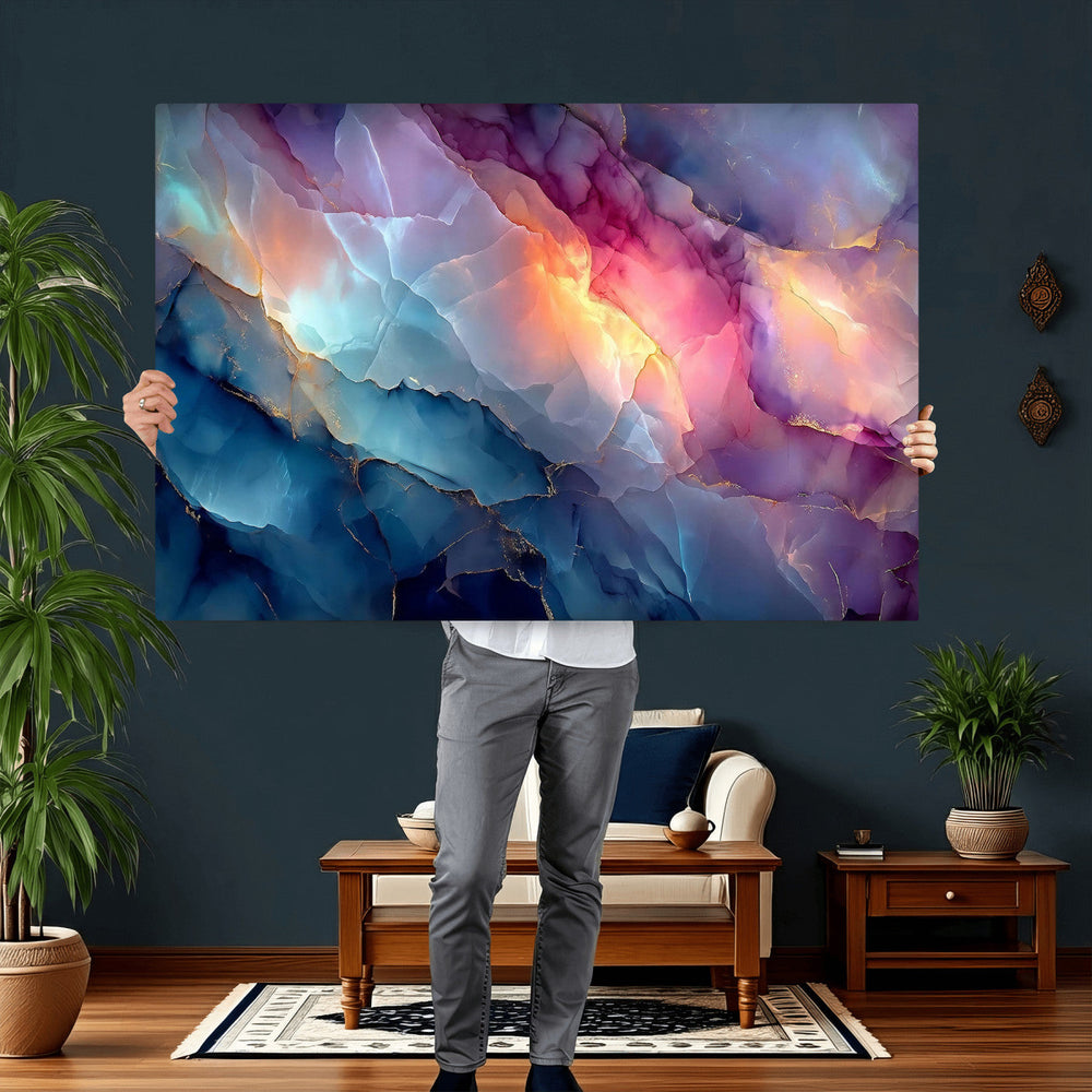 Colorful Abstract Canvas Wall Art Print, Vibrant Popup Color Art Print