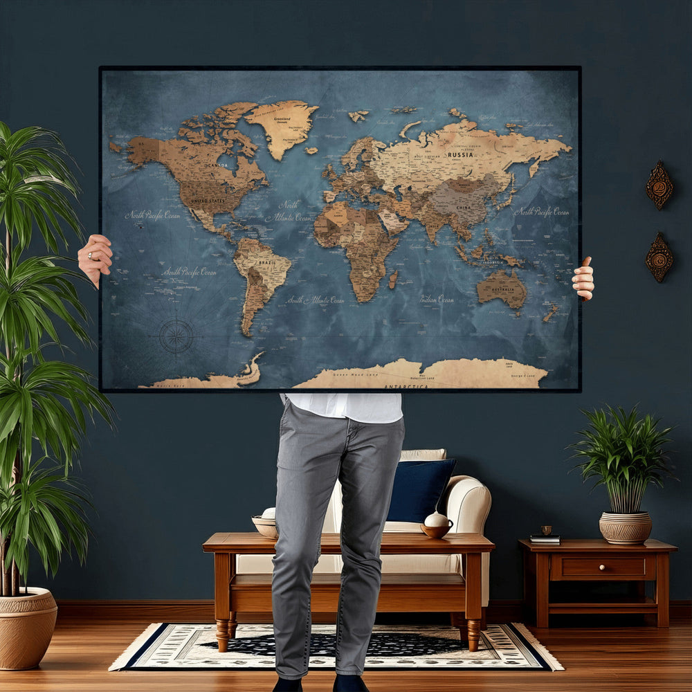 World Map Canvas Wall Art Canvas Print