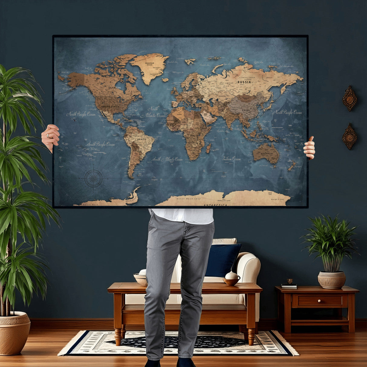World Map Canvas Wall Art Canvas Print
