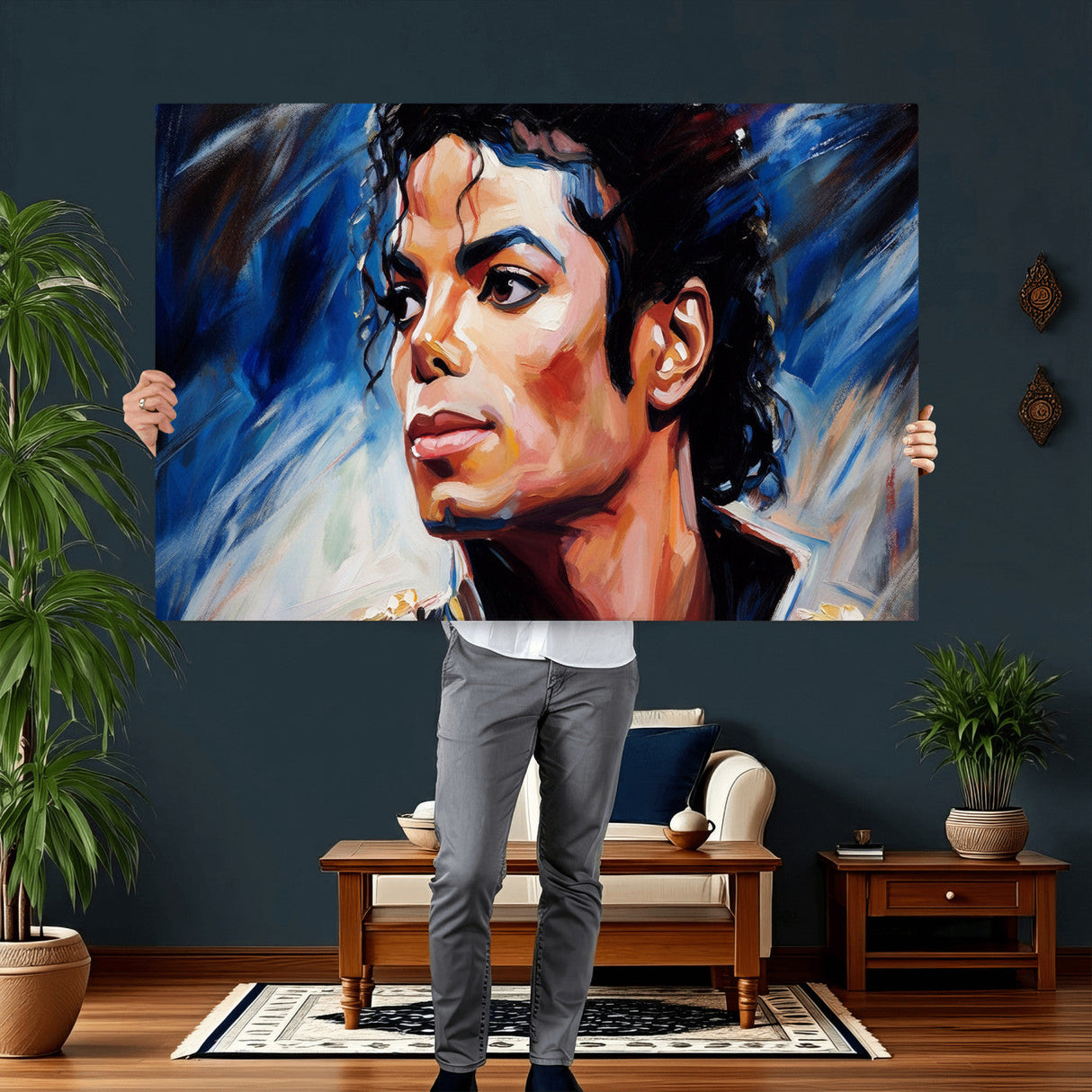 Abstract Michael Jackson Photo Wall Art Canvas Print