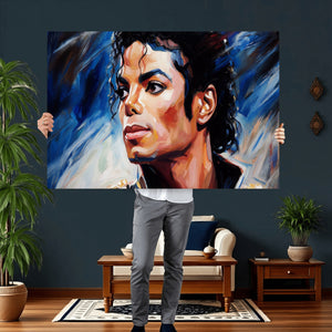 Abstract Michael Jackson Photo Wall Art Canvas Print