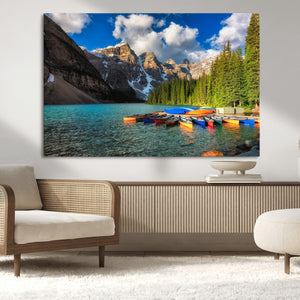 Moraine Lake 3-Panel Wall Art, Majestic Mountain and Lake