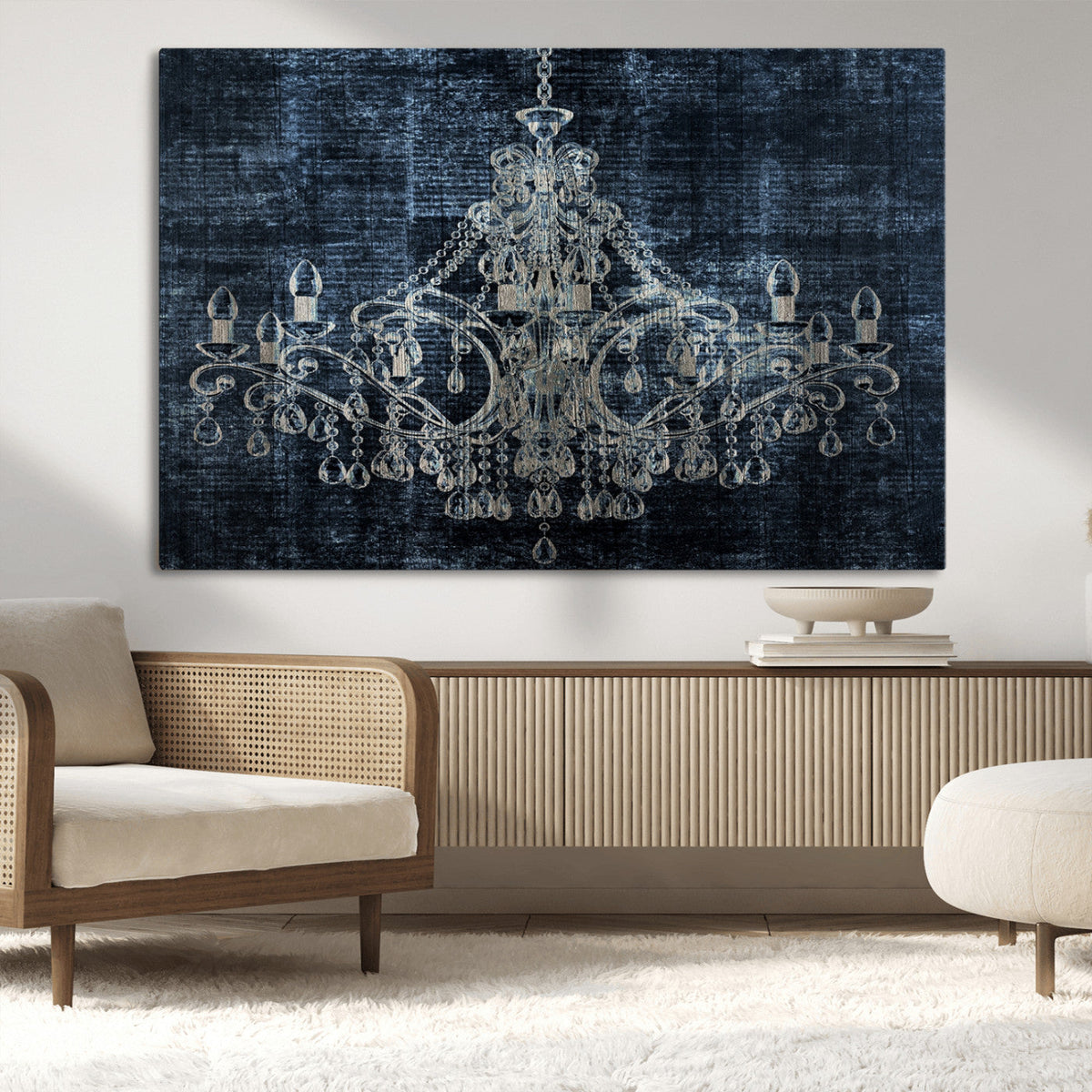 Dark Chandelier Wall Art Canvas Print