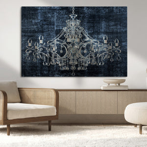 Dark Chandelier Wall Art Canvas Print
