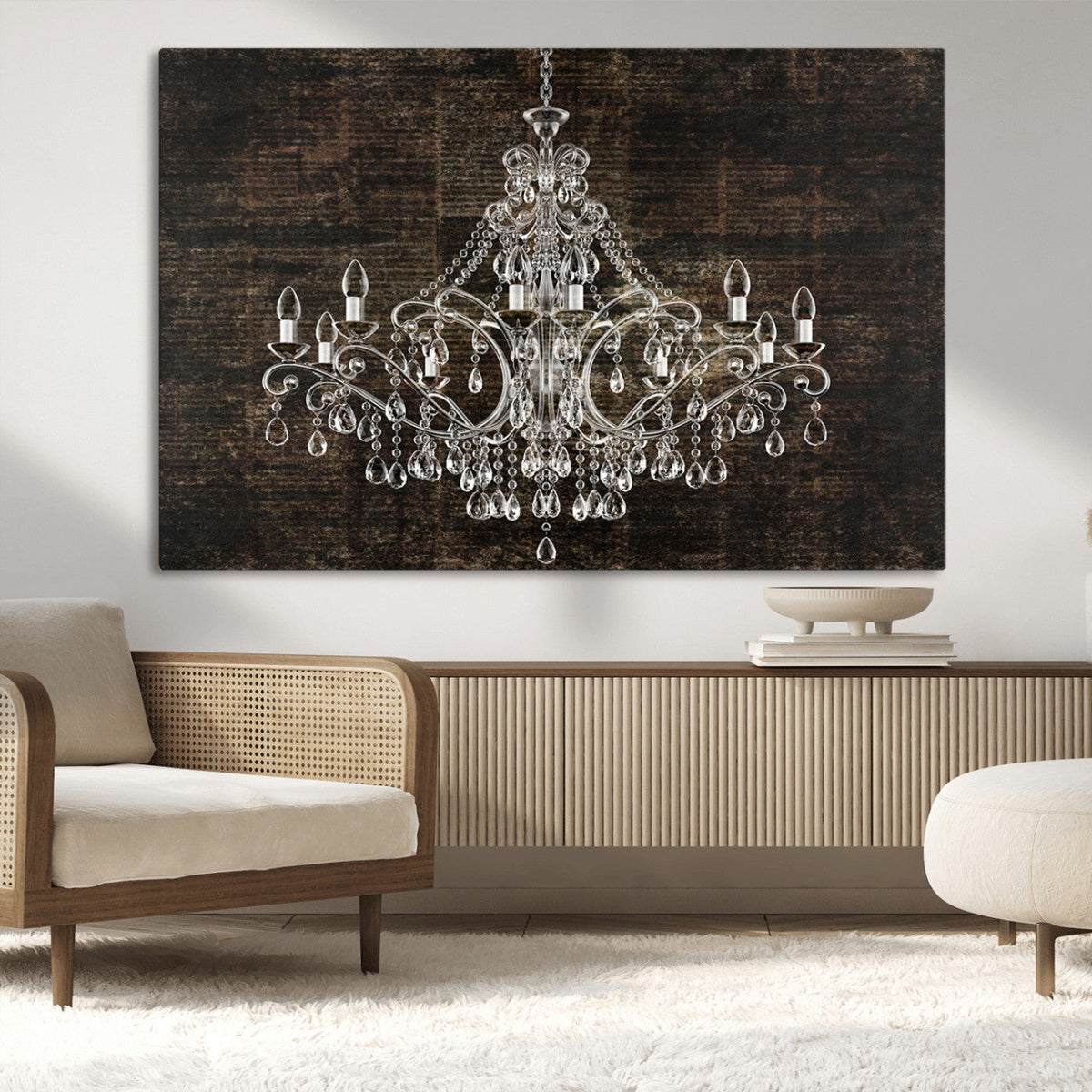 Rustic Chandelier Canvas Print