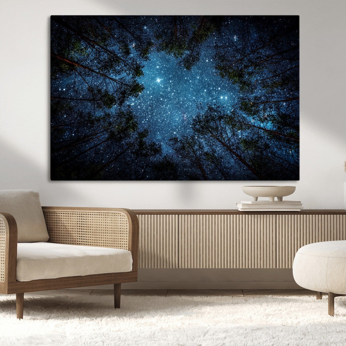 Forest and Stars Wall Art Canvas Print