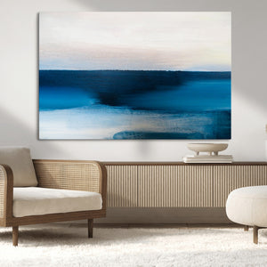 Dark Blue Abstract Wall Art Canvas Print
