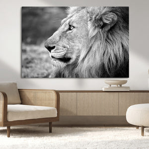 African Lion Wall Art Canvas Print – Majestic Wildlife