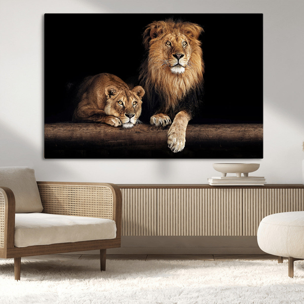 Lion Canvas Wall Art – Majestic Animal Print Artwork for