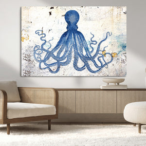Octopus Canvas Wall Art | Coastal Marine Life Artwork for
