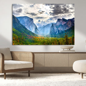 Yosemite Park Half Dome 3 Panel Canvas Print | Large Giclée