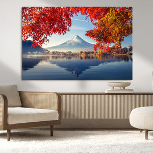 Mount Fuji Canvas Wall Art Japan Autumn Mountain Canvas
