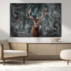 Wall Art Deer Art Animal Canvas, Framed Wall Art Deer Canvas