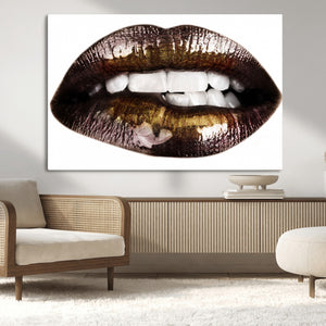 Close Up Lips Wall Art Canvas Print