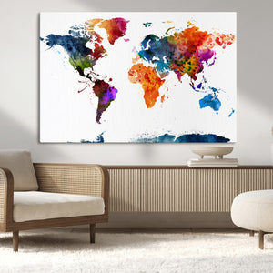 World Map Canvas Print – Detailed Map of the World Wall Art