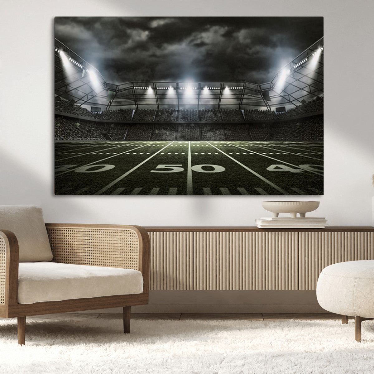 American Football Stadium Wall Art Canvas Print, Stadium
