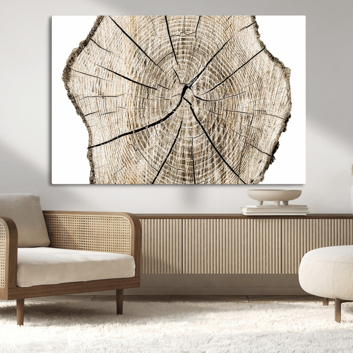 Abstract Wood Tree Ring Wall Art - Ready to Hang Minimalist