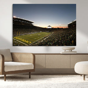 Oregon Ducks Football Team Print - Eugene Autzen Stadium