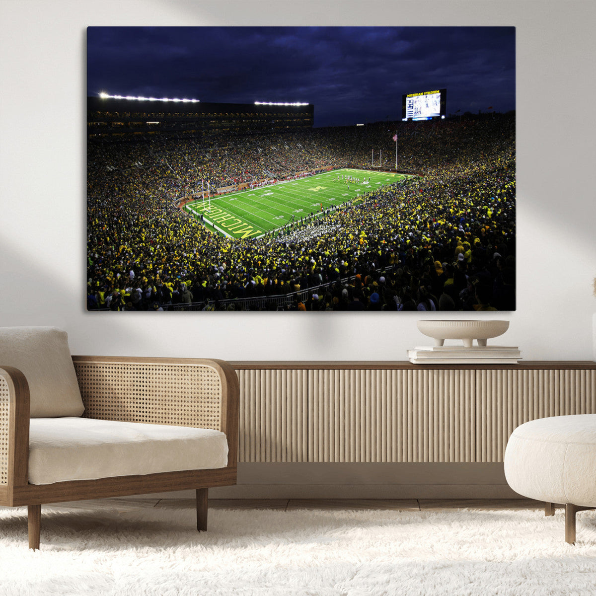 Michigan Wolverines Football Canvas Wall Decor, Football