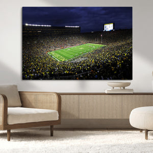 Michigan Wolverines Football Canvas Wall Decor, Football