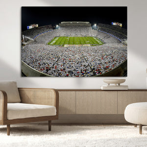 Beaver Stadium Night Game Triple Canvas Wall Art - Penn