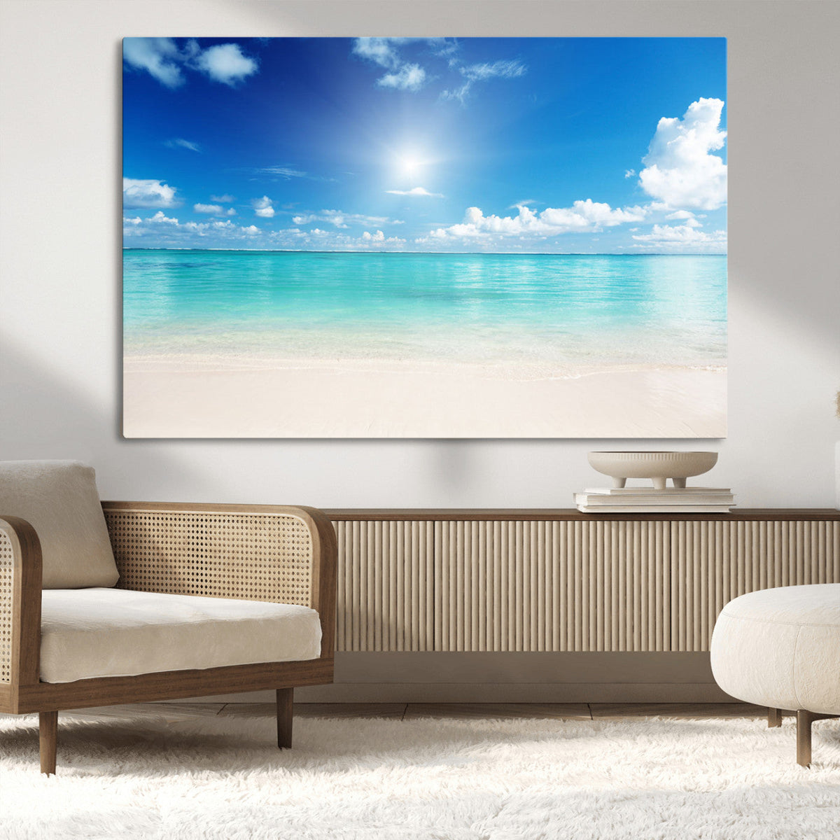 Blue Ocean Wall Art Canvas Print - Tranquil Ocean Paradise