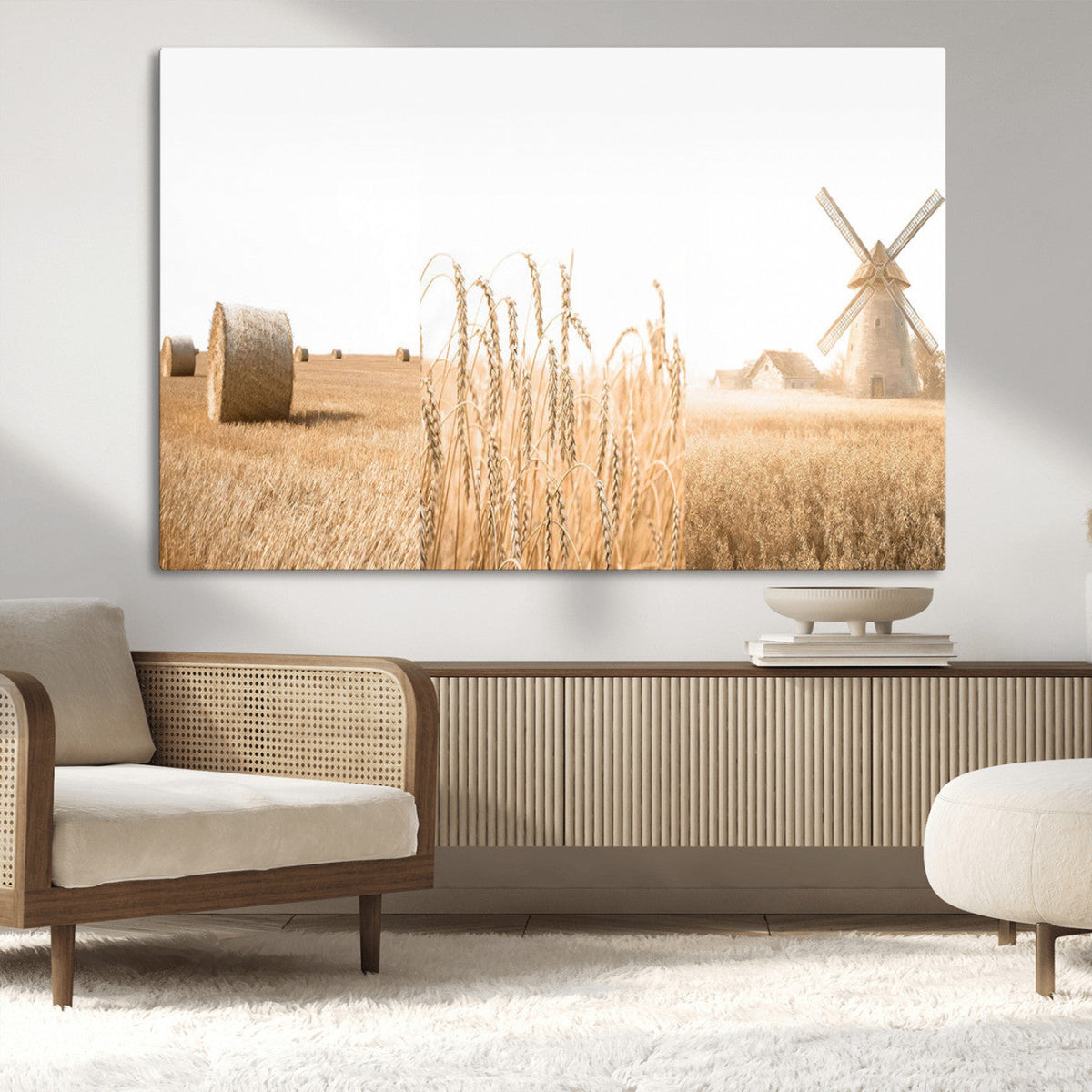 Vintage Farmhouse Triptych Wall Art – Giclée Canvas