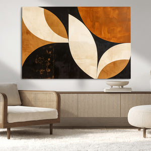 Geometric Abstract Wall Art Canvas Print, Mid Century Modern