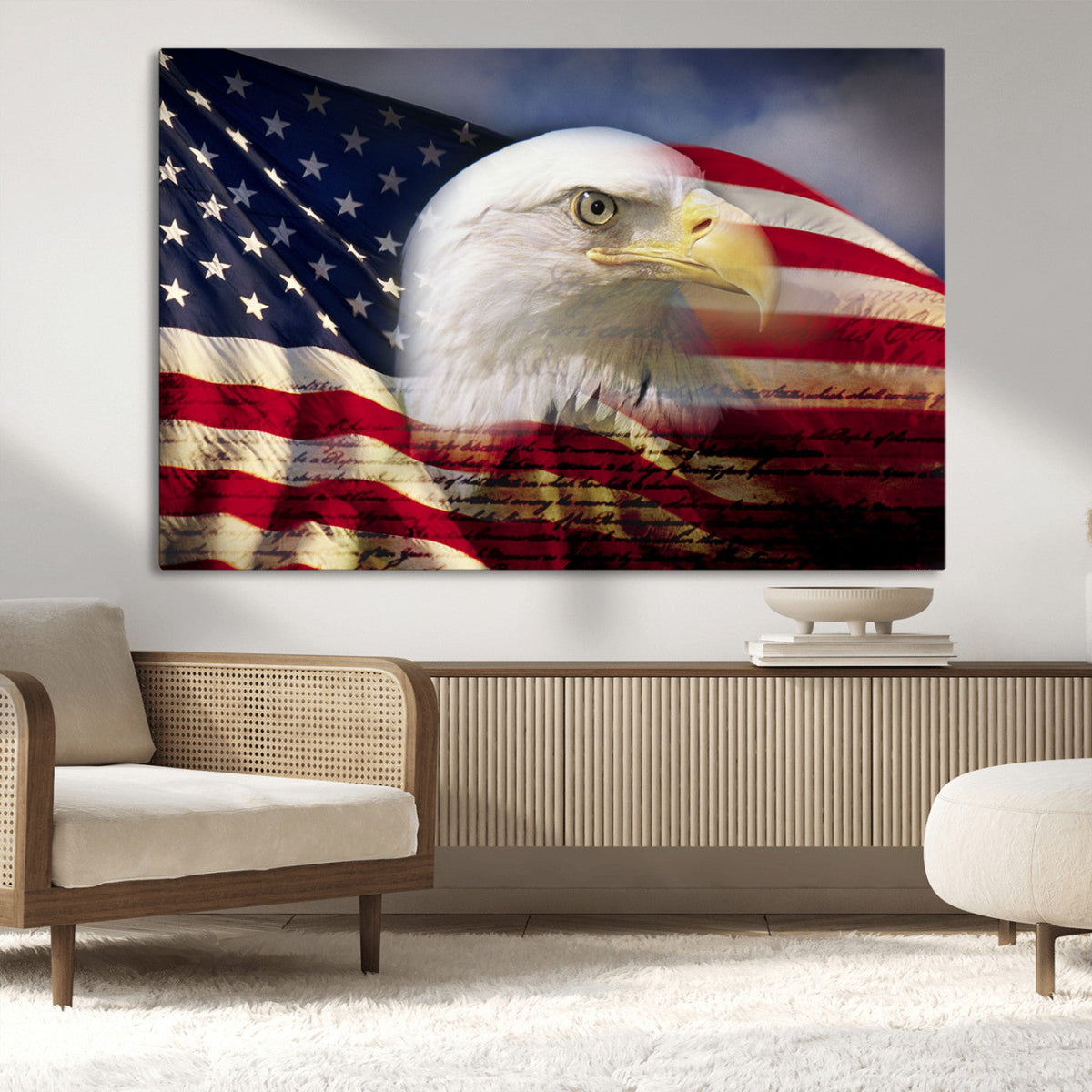 American Flag Eagle Symbol Wall Art, American Flag Eagle