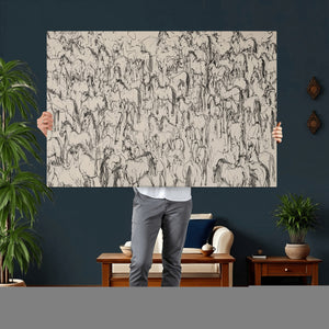 Abstract Horse Sketch Wall Art | Ready to Hang and Framed |
