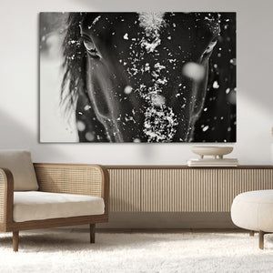 Winter Horse Snow Wall Art Canvas Print
